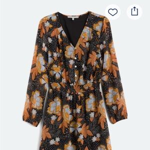 Daniel Rainn Black and Orange Bishop Sleeve Sundress